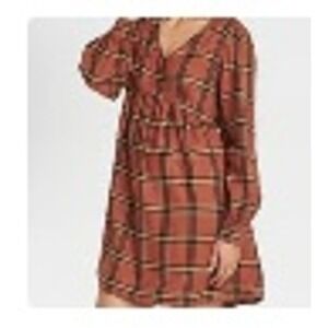 Knox Rose Fall Plaid Empire‎ Waist XL Dress awesome w/Tall Boots